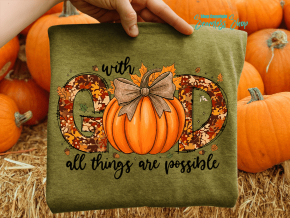 Christian Fall PNG, Pumpkin Bow Design