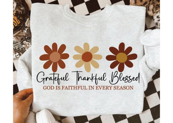 Grateful Thankful Blessed Graphics for T-Shirt Designs