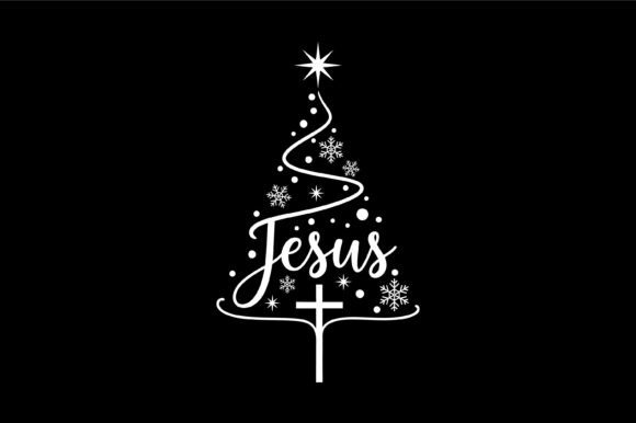 Jesus Christmas Tree Faith Design Graphics for T-Shirt Designs