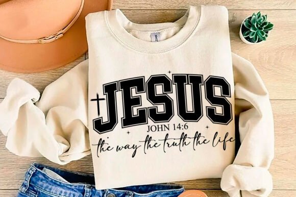 Jesus PNG SVG, John 14:6 Graphics for T-Shirt Designs