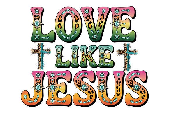 Love Like Jesus PNG: Retro Christian Design Review