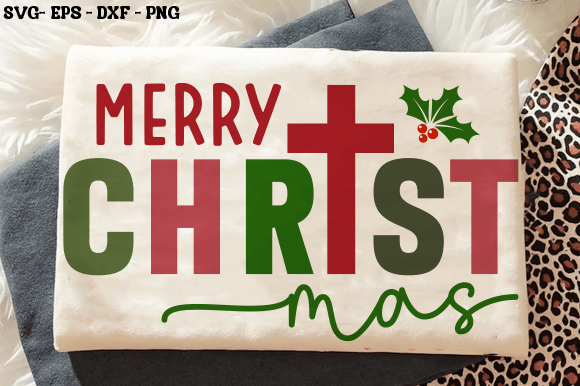 Merry Christmas Cross SVG: Graphics for T-Shirt Designs