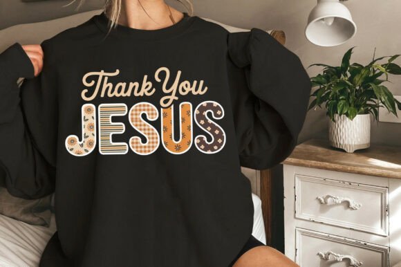 Thank You Jesus PNG: Christian Graphics for T-Shirt Designs